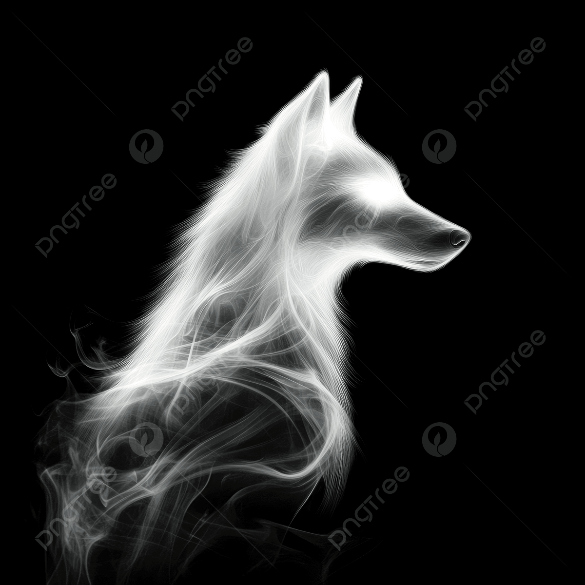 1200x1200 A White Wolf Made Of Smoke Against Black Background, Wolf, White, Smoke Background Image And Wallpaper for Free Download