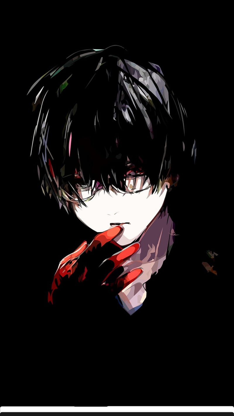 800x1421 HD kaneki black wallpaper
