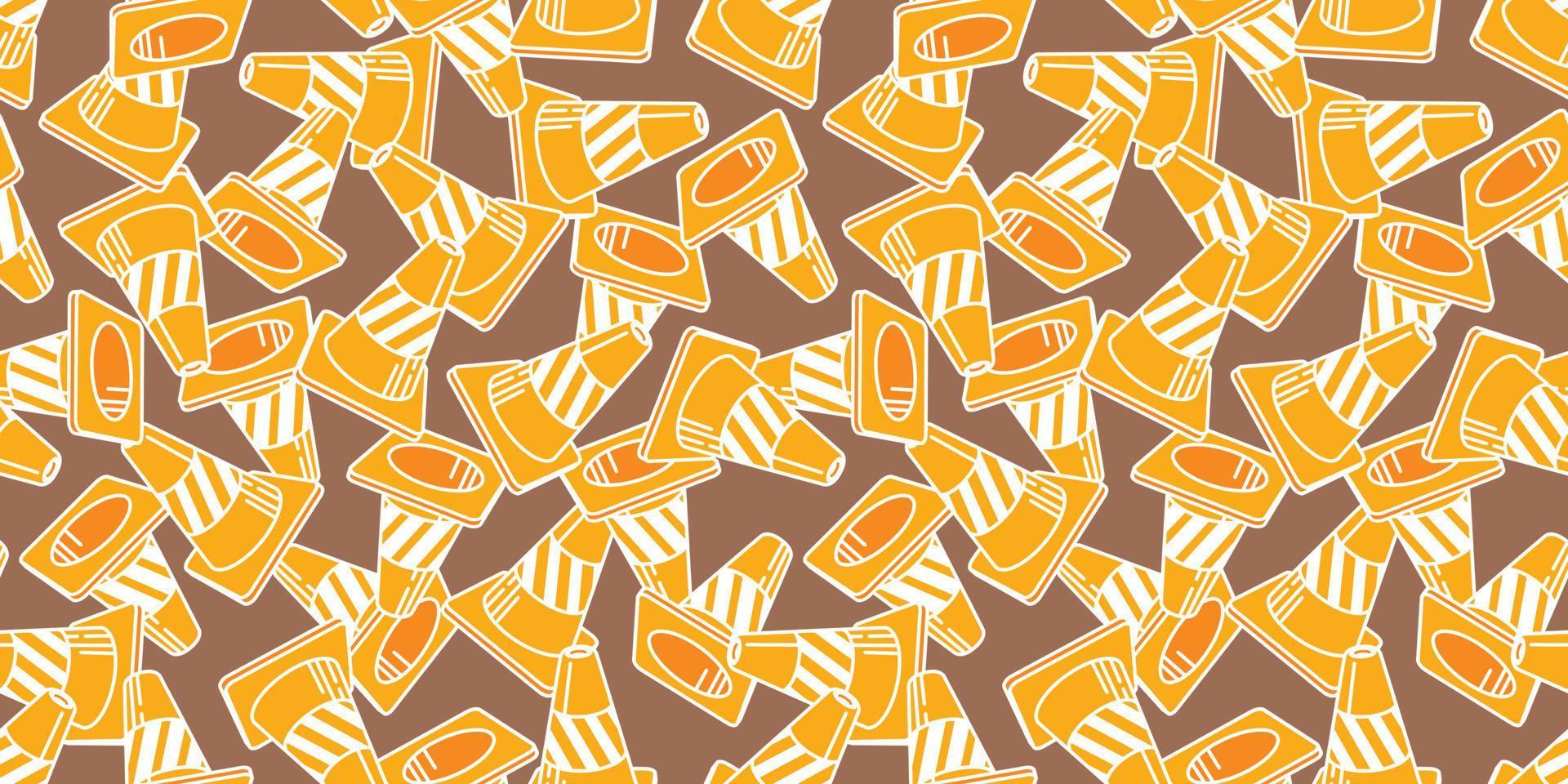 1920x960 Traffic Cones Seamless Pattern vector isolated wallpaper background orange