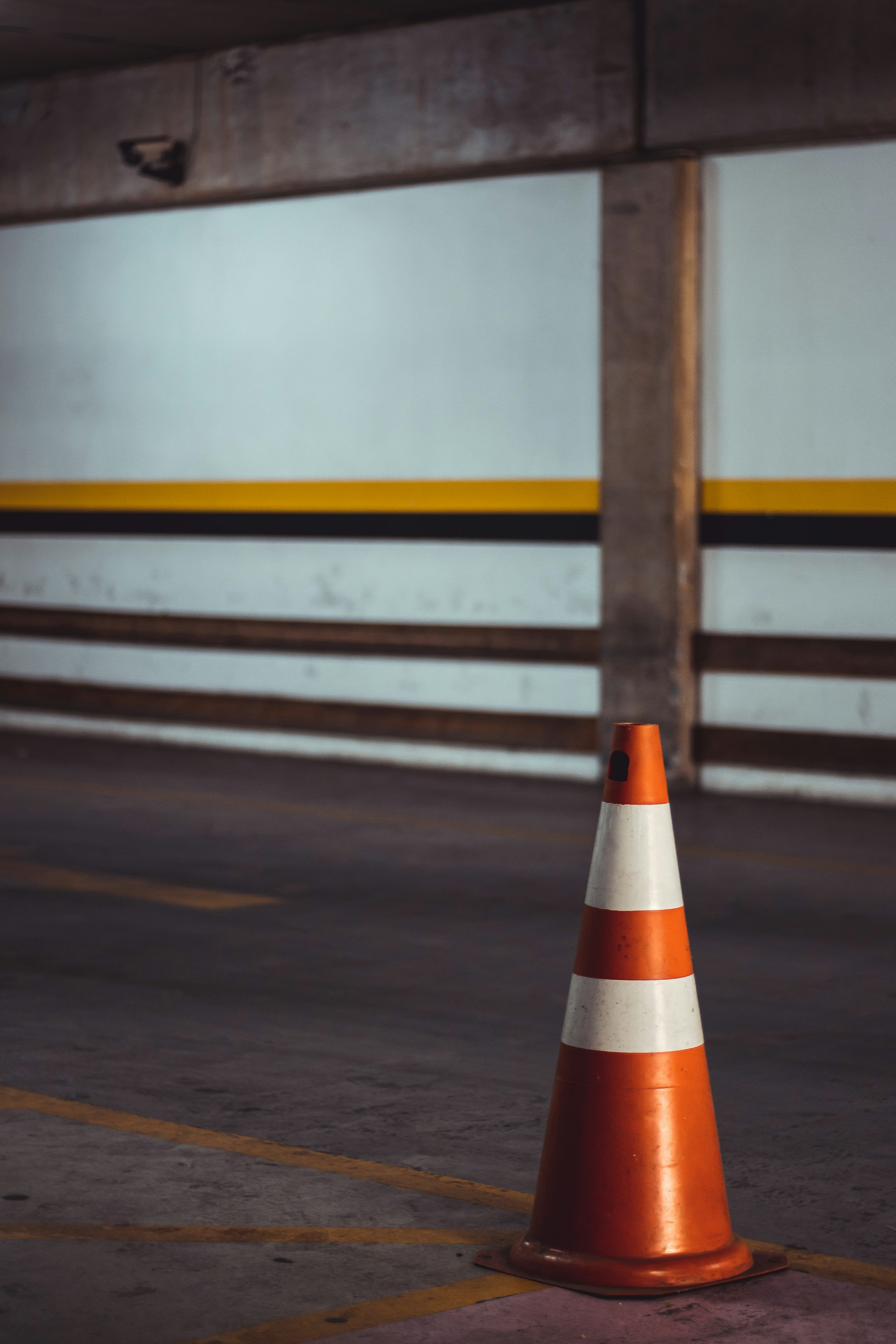 3000x4500 Orange and white striped traffic cone