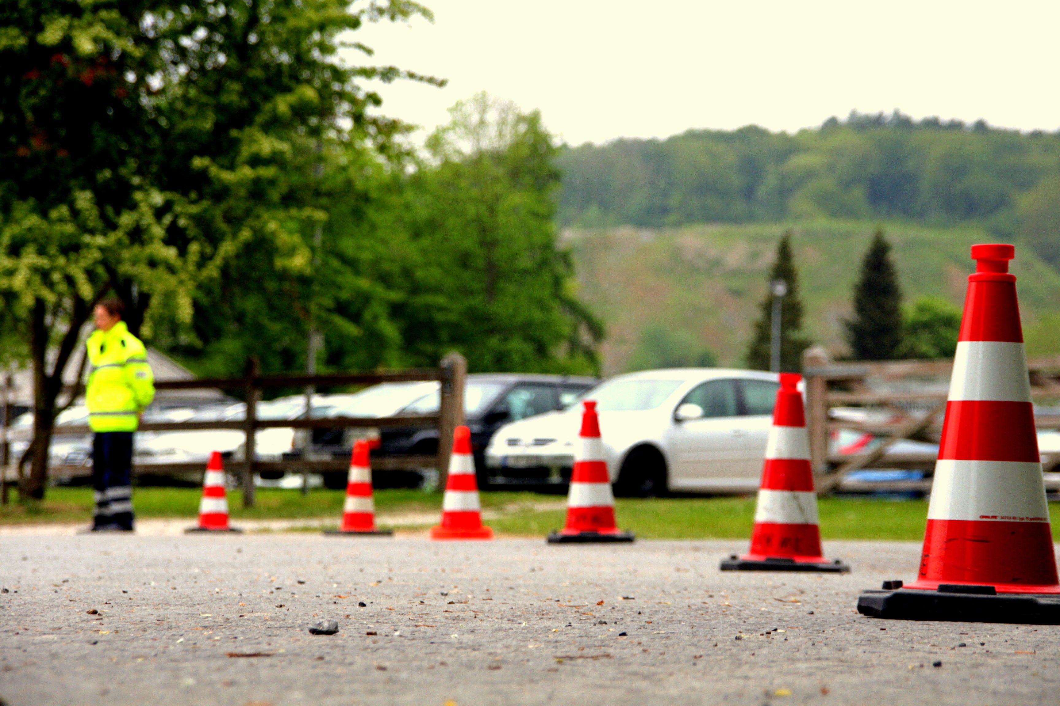 3456x2304 traffic Cone, Road, Car, Trees, Depth Of Field Wallpaper HD / Desktop and Mobile Background