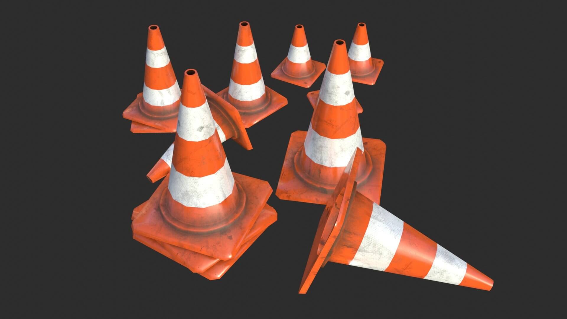 1920x1080 Traffic Cones 01 Model