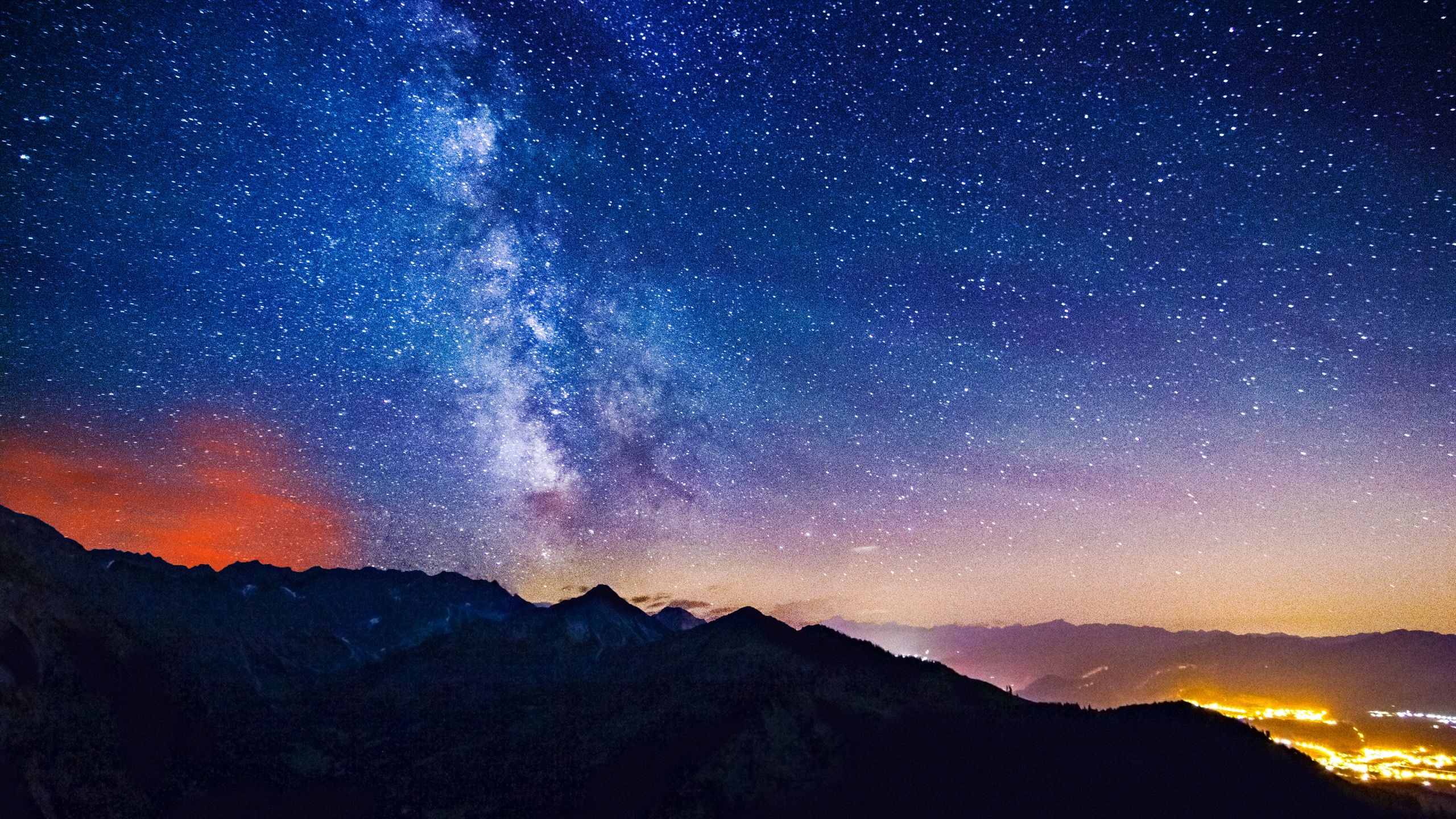 2560x1440 Milky Way Wallpaper 4K, Starry sky, Astronomy, Night time