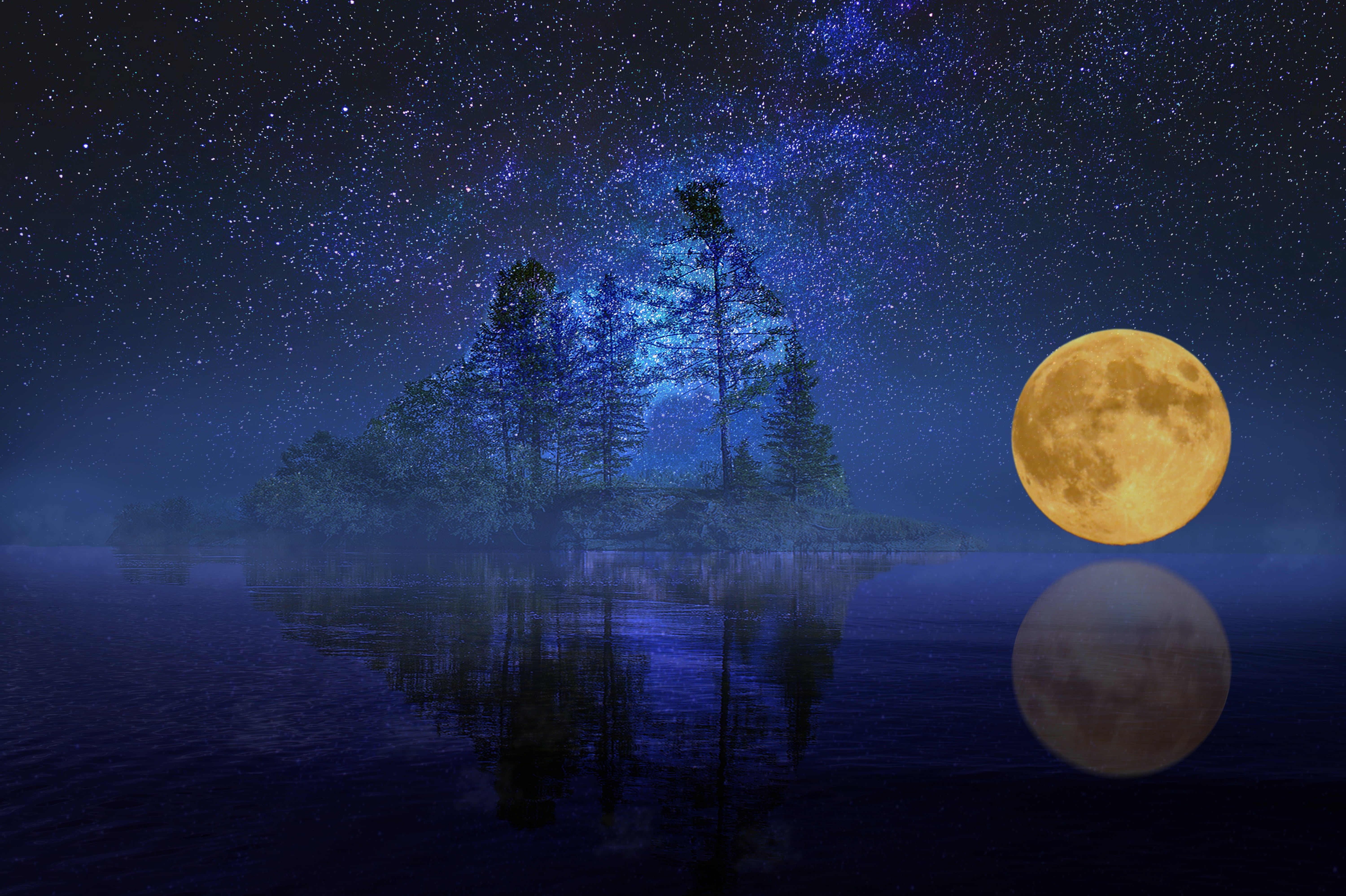 6000x3994 Isle during nighttime landscape HD wallpaper