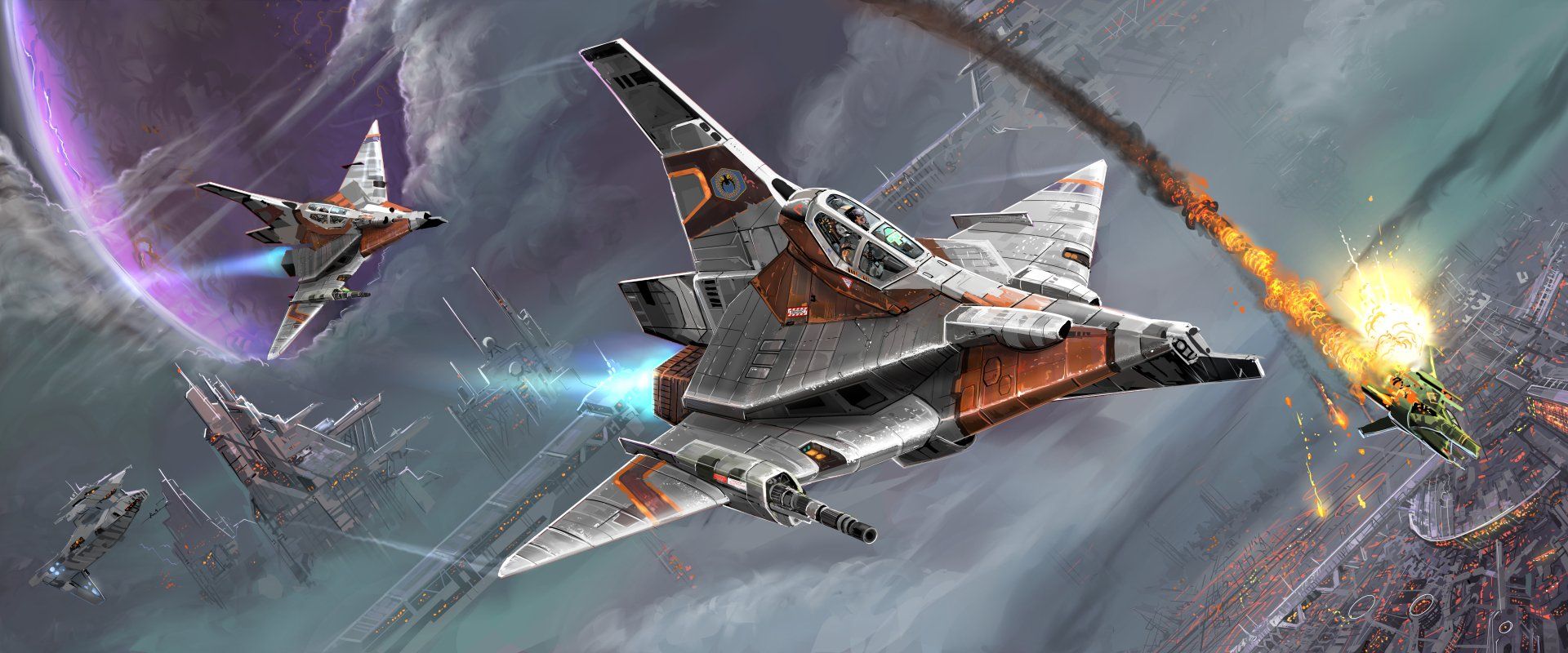 1920x800 4K Ultra HD Sci Fi Battle Aircraft Wallpaper By Pyrakerx3906