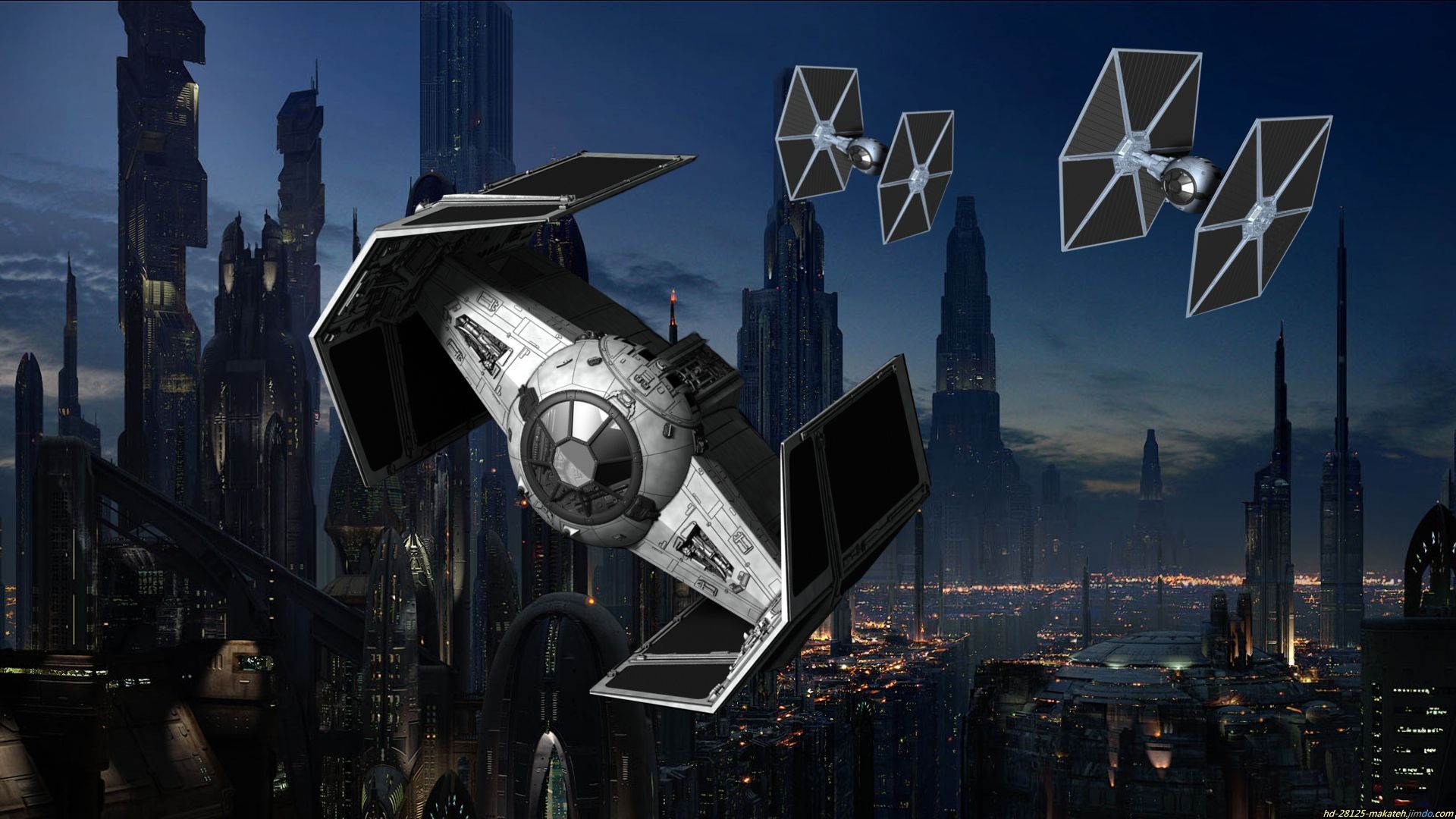 1920x1080 Phone wallpaper: Tie Fighter, Star Wars, Sci Fi, Moon, Planet, Space, Spaceship 299839