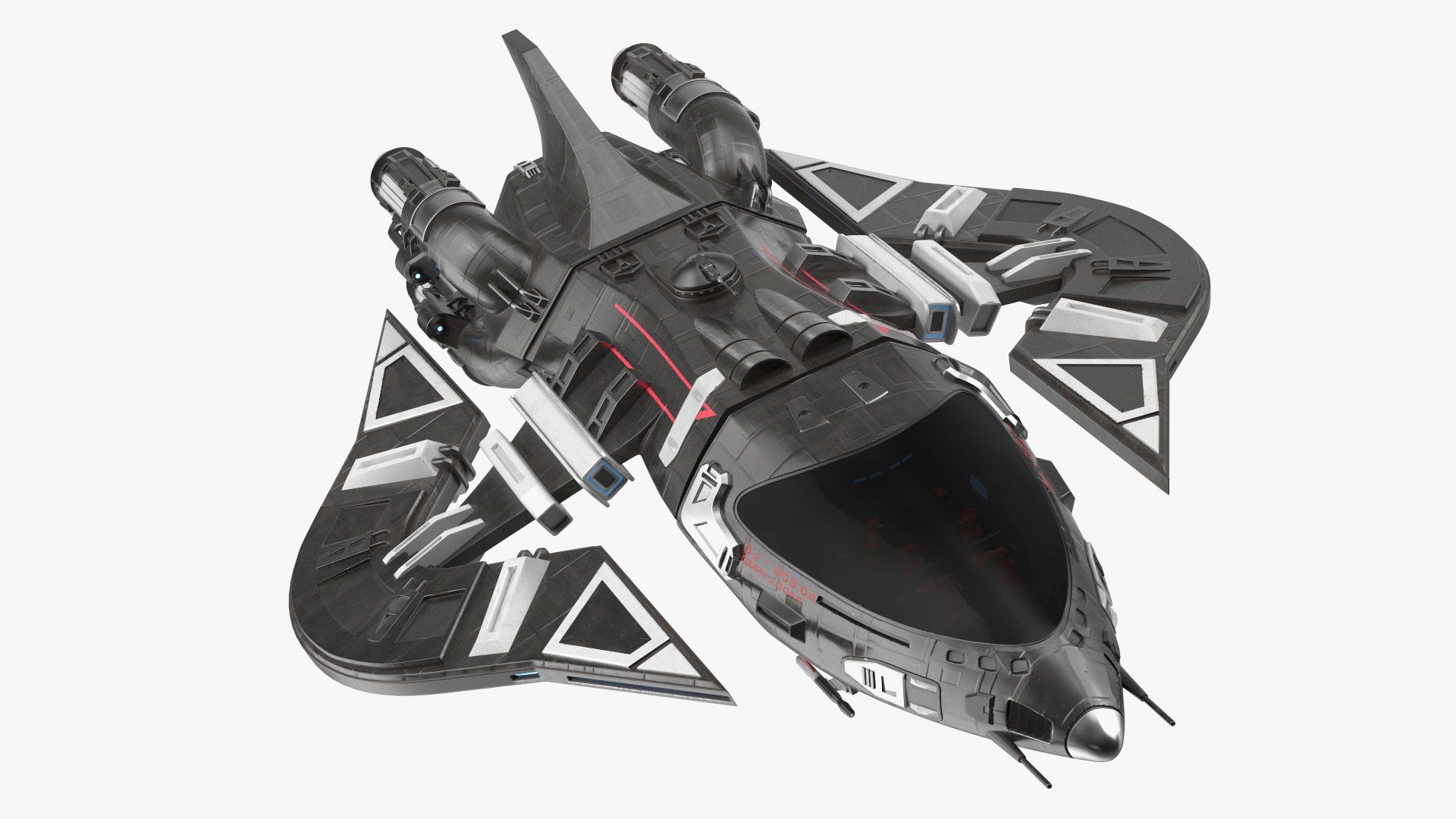 1920x1080 Sci Fi Space Fighter Craft Black Model