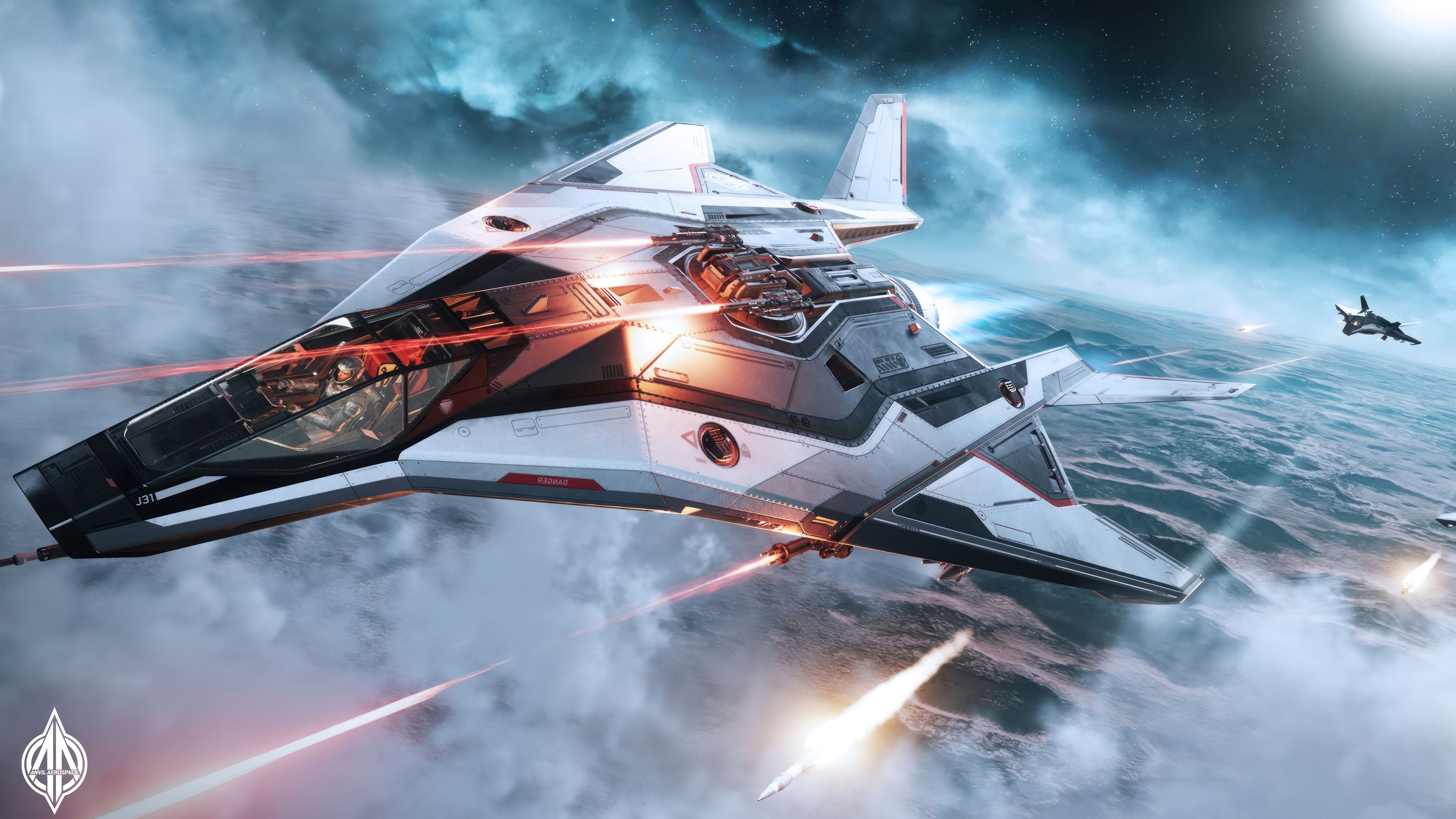 3840x2160 Star Citizen Fighter Ship Battle Wallpaper 4K HD PC i