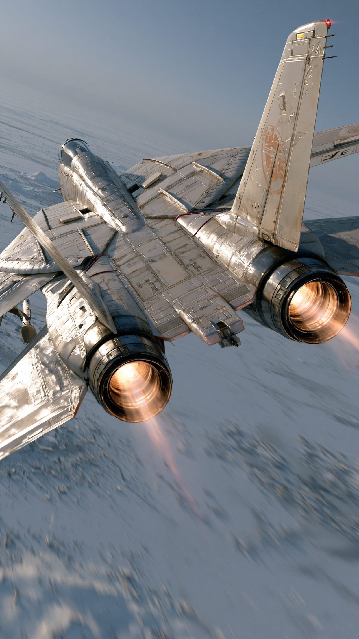 1242x2208 Art Spaceship Fighter Jet Space Aerial Winter Metallic iPhone 7 Wallpaper