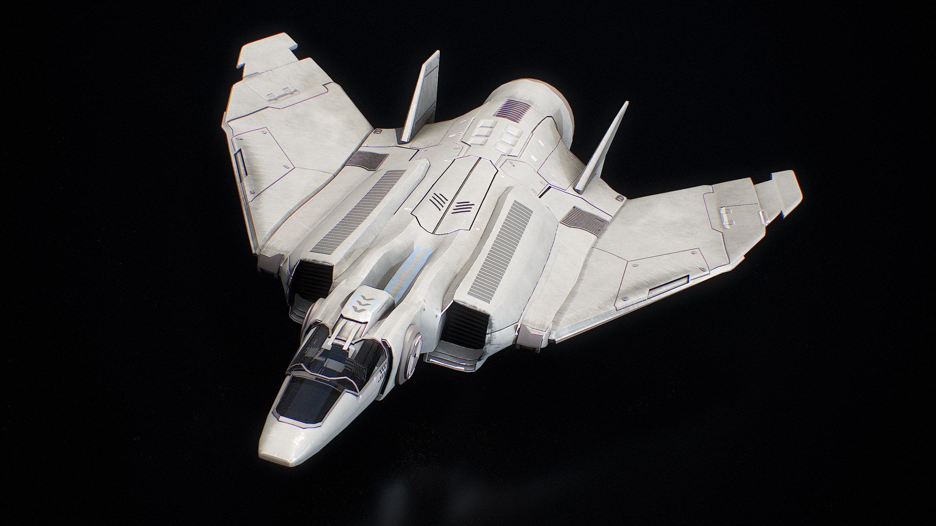 1920x1080 3D Sci Fi Space Fighter PBR