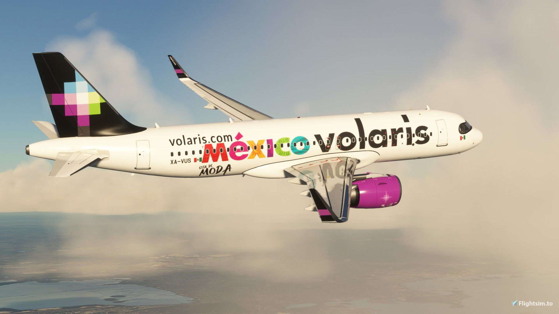 1920x1080 A32NX FBW A20N Volaris (XA VUS Está De Moda Livery) Liveries For MSFS