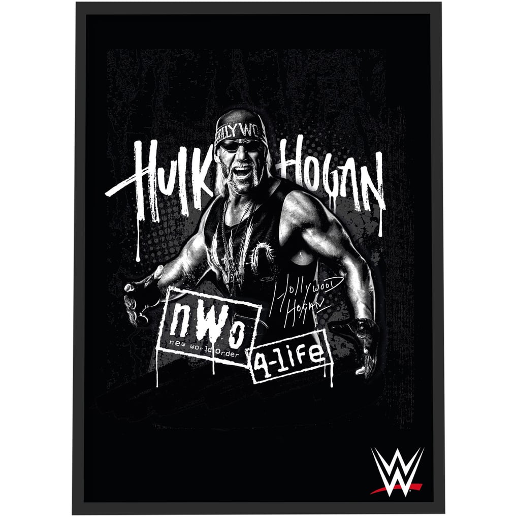 1018x1018 WWE Hulk Hogan Black and White Graphic Poster