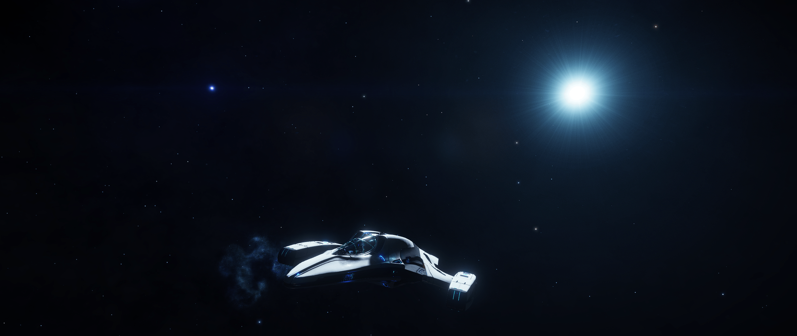 2560x1080 The stars in the background (Rigel and Rigel B) are bothe the same distance from the ship