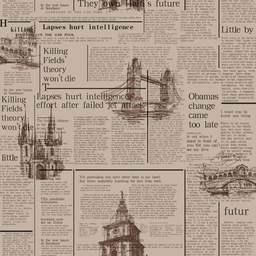 1000x1000 Vintage Vinyl Wallpaper Nostalgic English Letters Newspaper Walls