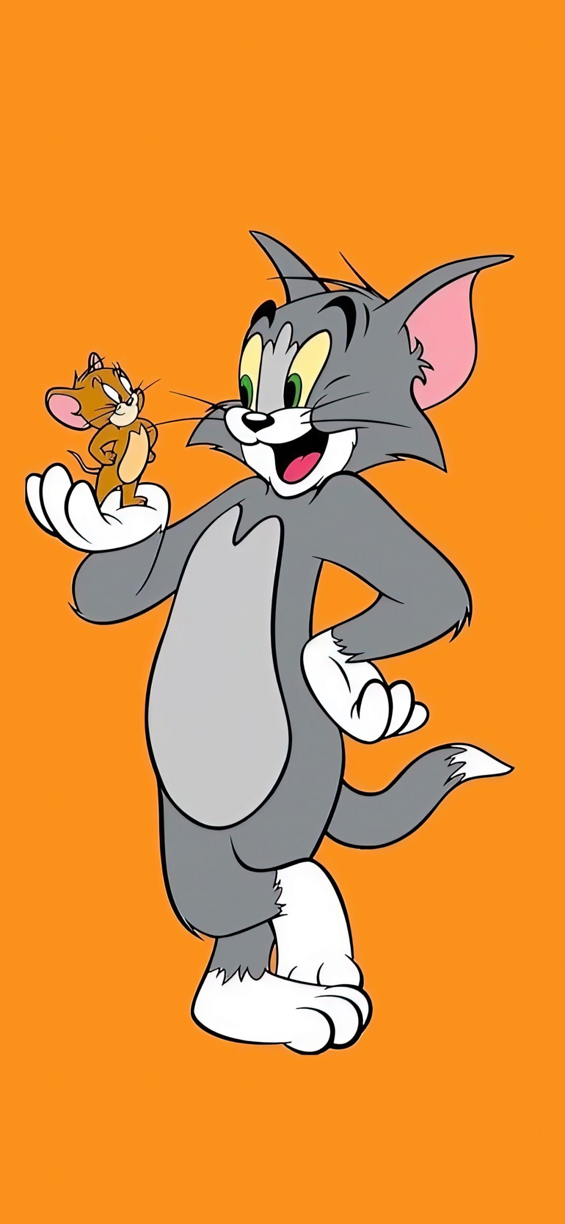 1125x2436 Tom & Jerry Wallpaper 4K, Cartoon, 5K, White background
