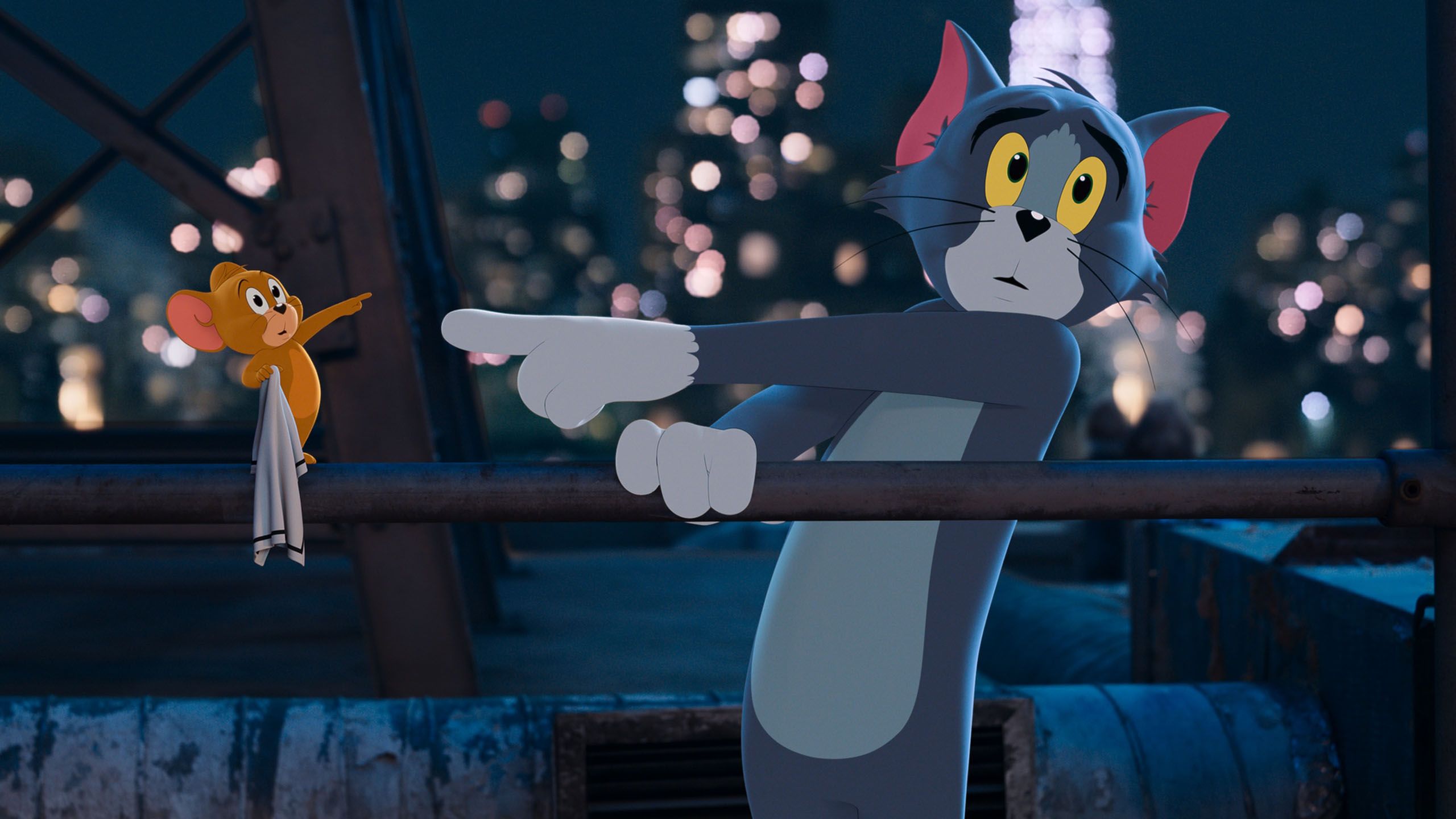 2560x1440 Jerry Tom Light Bokeh Background HD Tom & Jerry Wallpaper