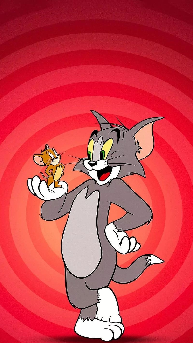 800x1422 Tom And Jerry Cartoon, Pink Background, animated, HD phone wallpaper