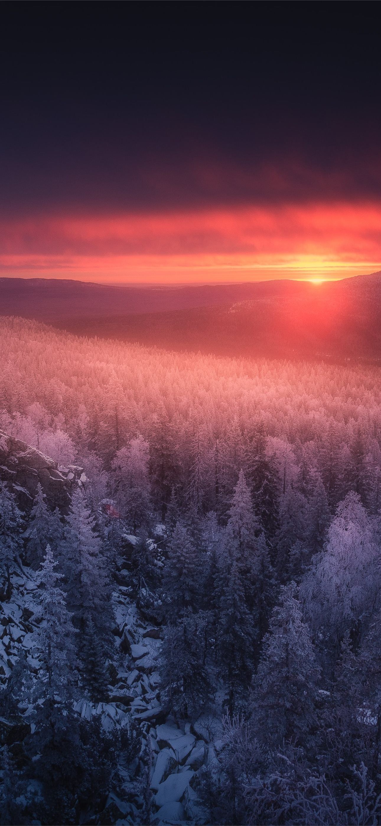 1290x2796 one more sunset in the ural mountains 5k iPhone Wallpaper Free Download