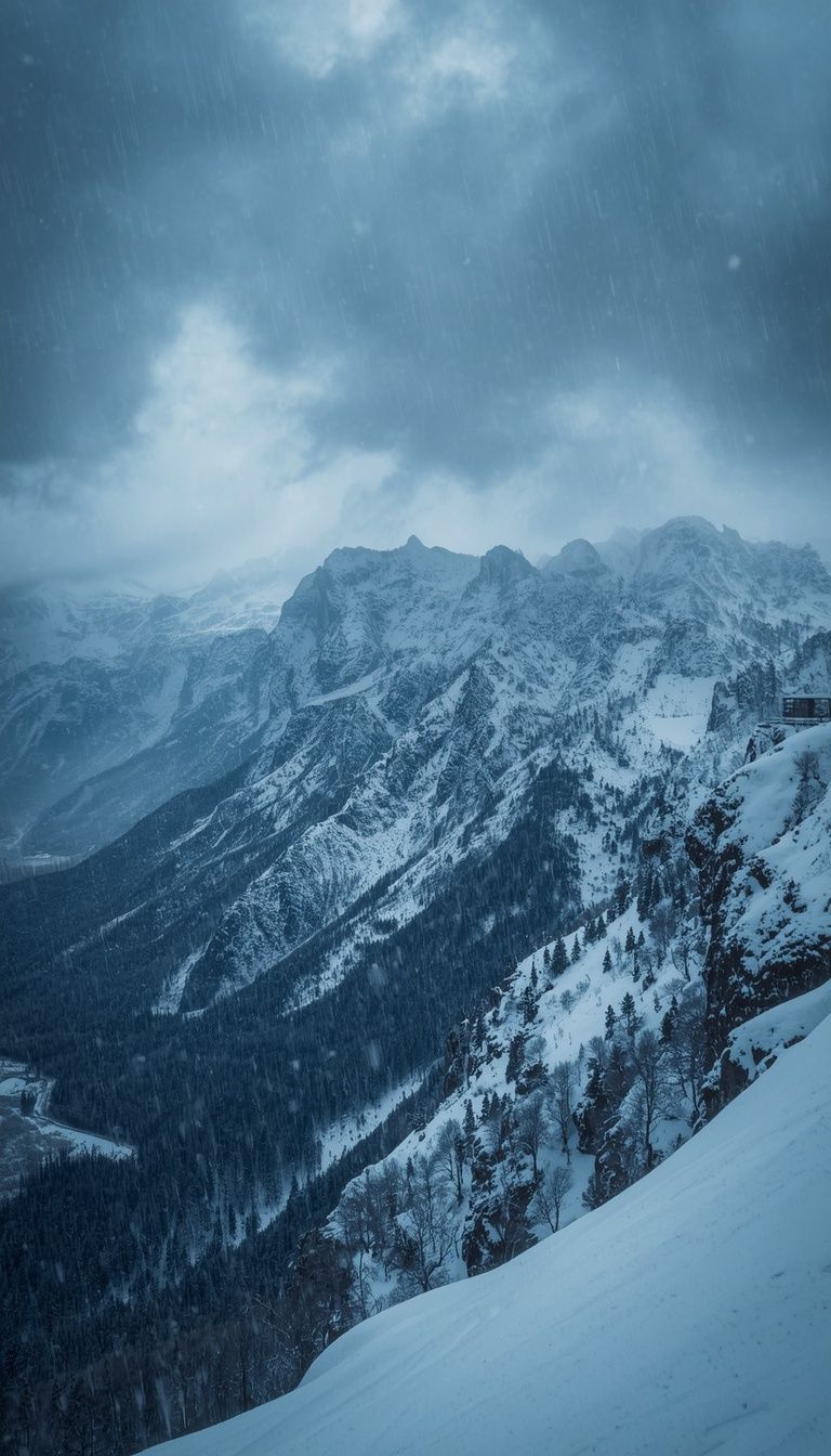768x1344 vast snowy ural mountains snowstorm harsh winter