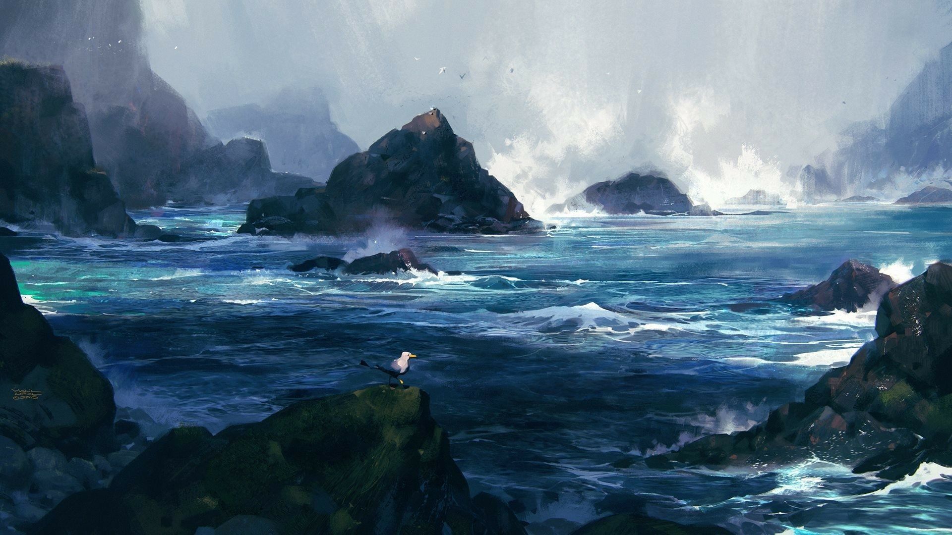 1920x1080 Mystic Ocean Waves