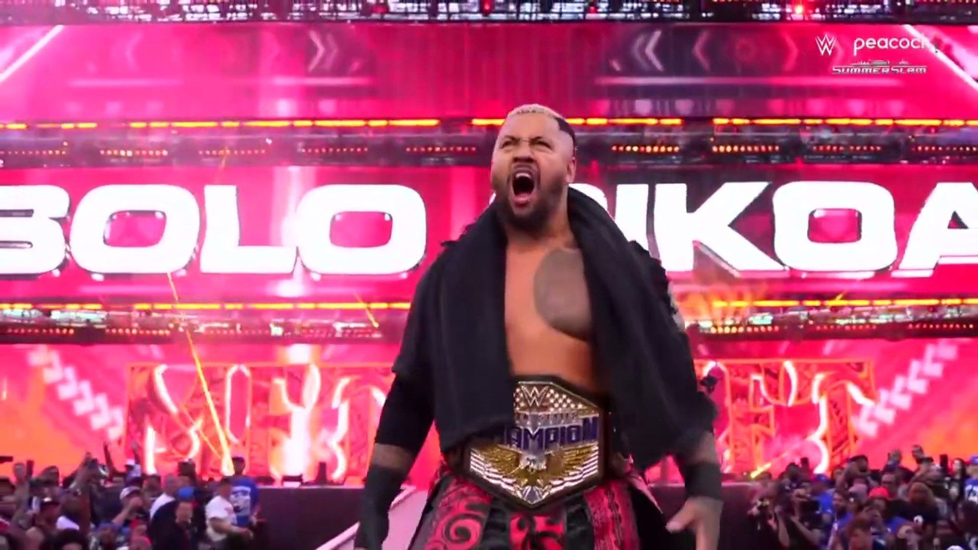 1920x1080 WWE SummerSlam _ Sunday Aug 2025 Sikoa Vs Jacob Fatu _ Steel Cage Match United States Championship Match