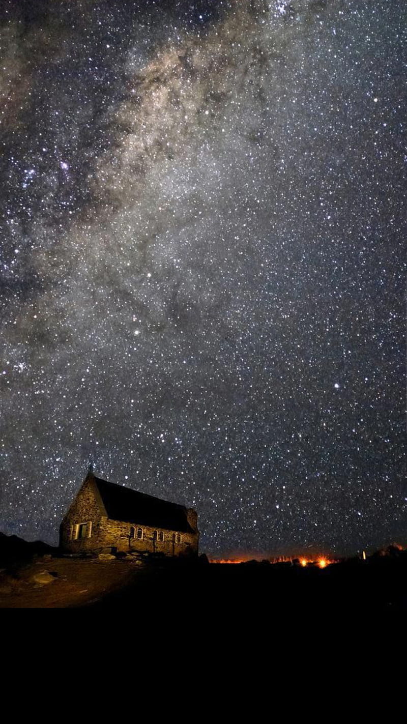 800x1423 Starry Night, bonito, country, lovely, magic, peaceful, sky, stars, HD phone wallpaper