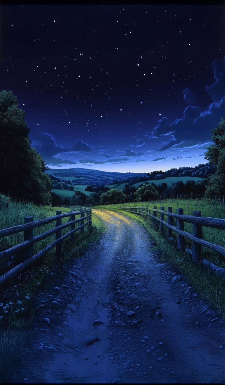 736x1259 Country night wallpaper. Nighttime countryside scenery, Nighttime countryside landscape, Dreamy landscapes