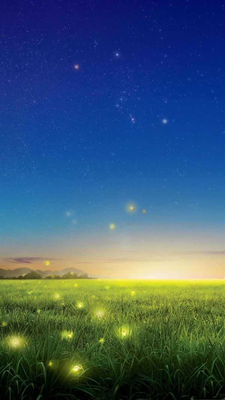 750x1334 Fireflies Country Field iPhone 8 Wallpaper Free Download
