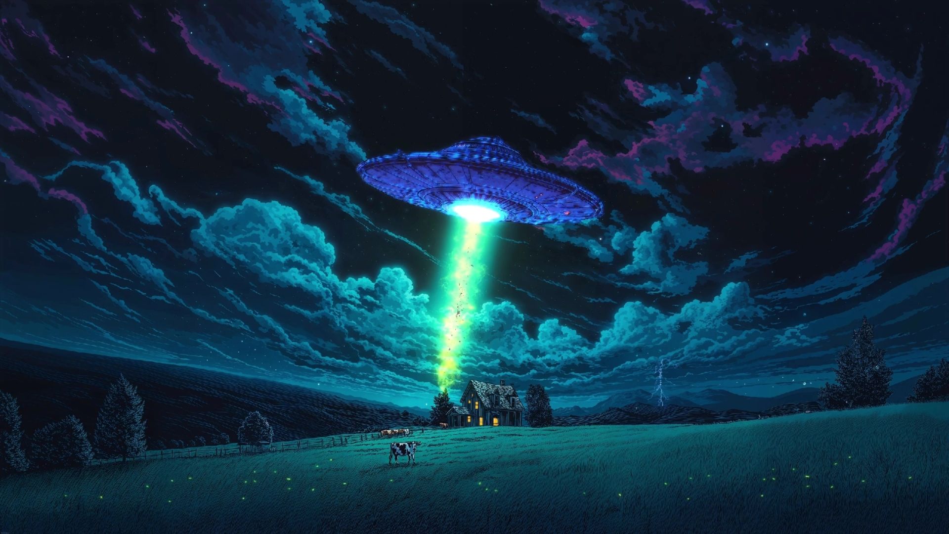 1920x1080 UFO Country Night Live Wallpaper