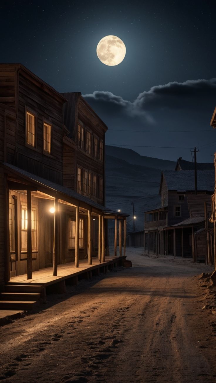736x1303 Country night wallpaper. Old western town wallpaper, Wild west night background, West vibe