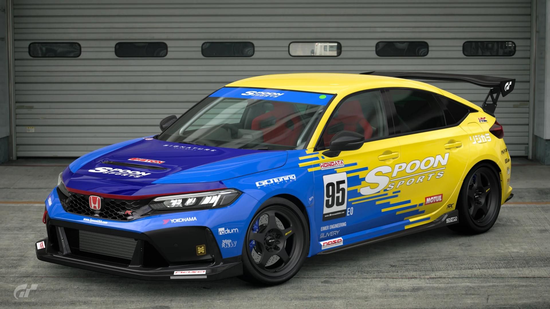 1920x1080 Can't Go Wrong With The Classic Yellow Blue Color Scheme On A Honda: Spoon Sports' Honda Civic Type R From The 2023 Thunderhill 25h Race!