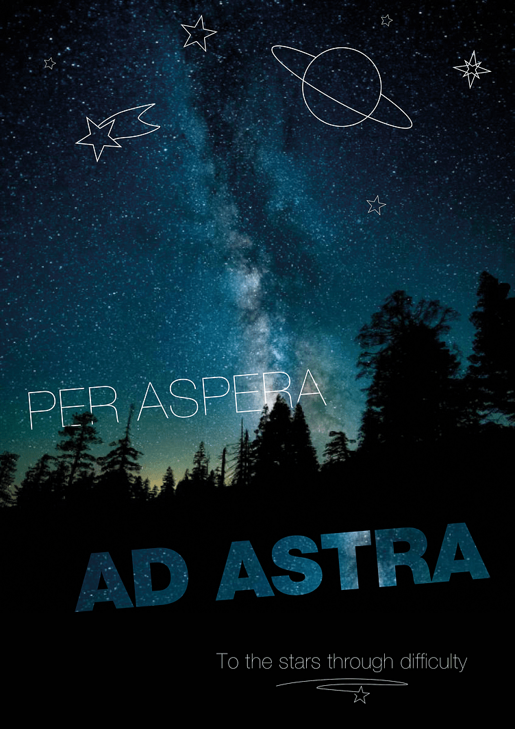 752x1064 Poster Per aspera ad astra by Sofiya Ryazanova on Dribbble