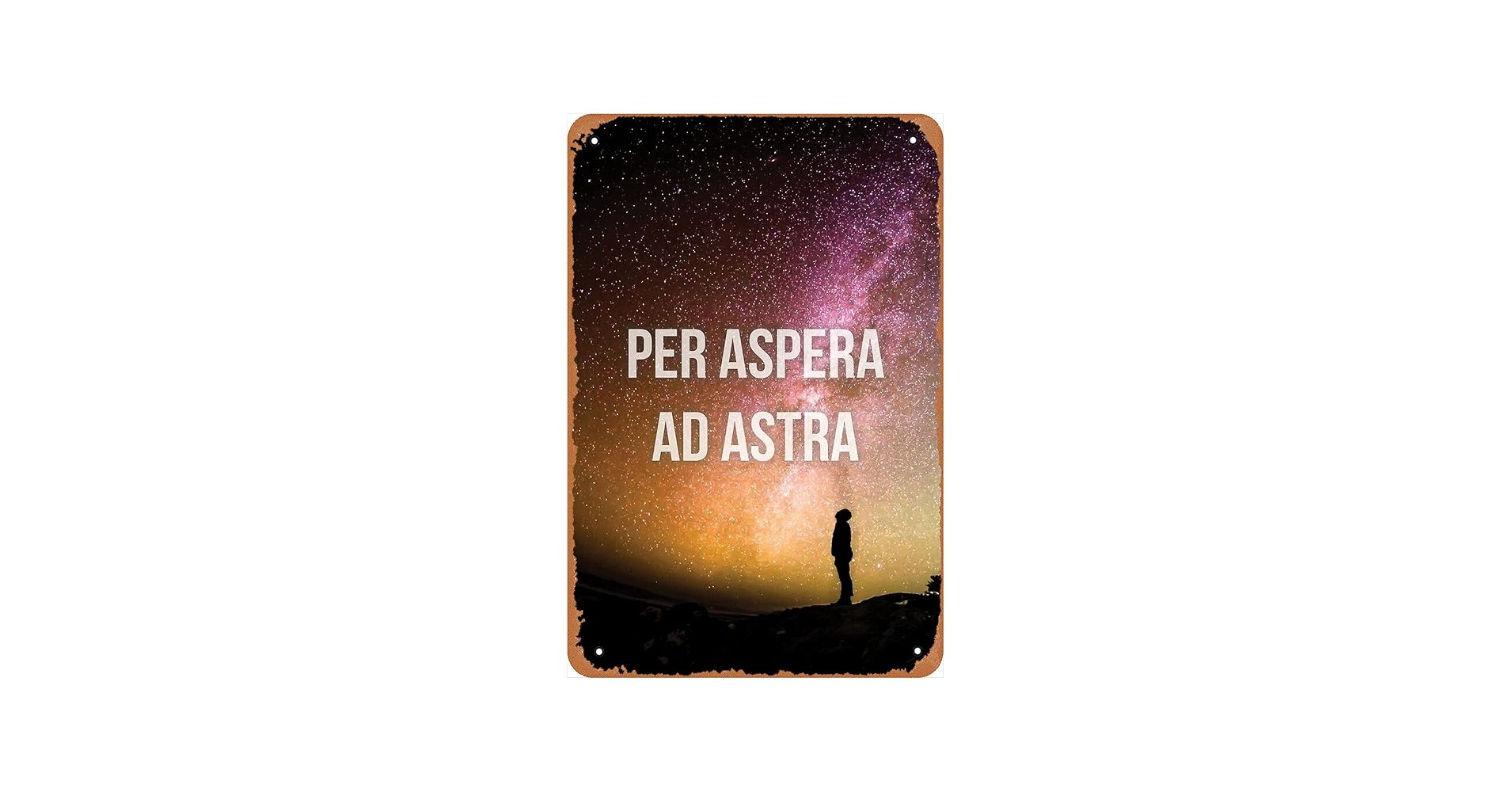 1910x1000 KASDBOPA Per aspera ad Astra Poster 8x12 Inch Retro Vintage Metal Sign Home Man Cave Art : Amazon.ae: Home