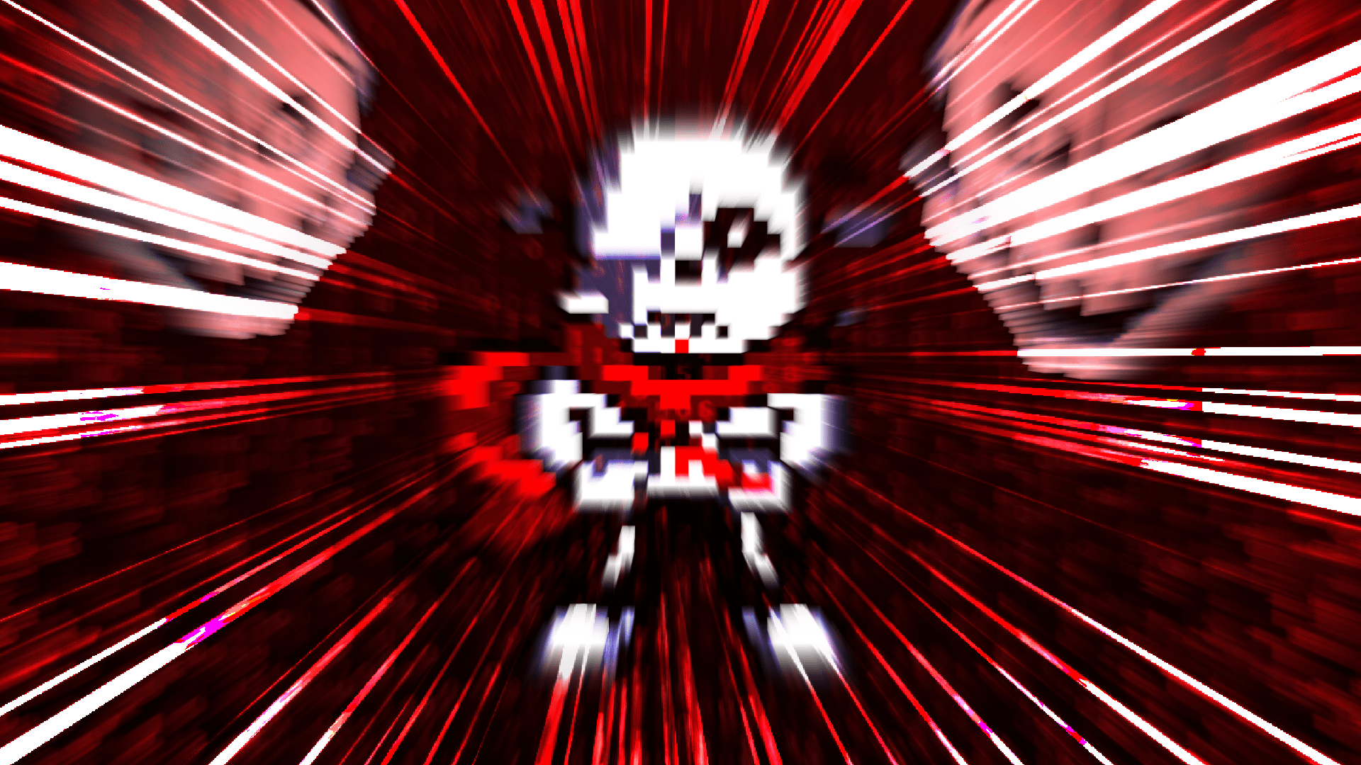 1920x1080 Glitchy Red vs Geno!sans (Undertale AU vs PokePasta) Sprite Art