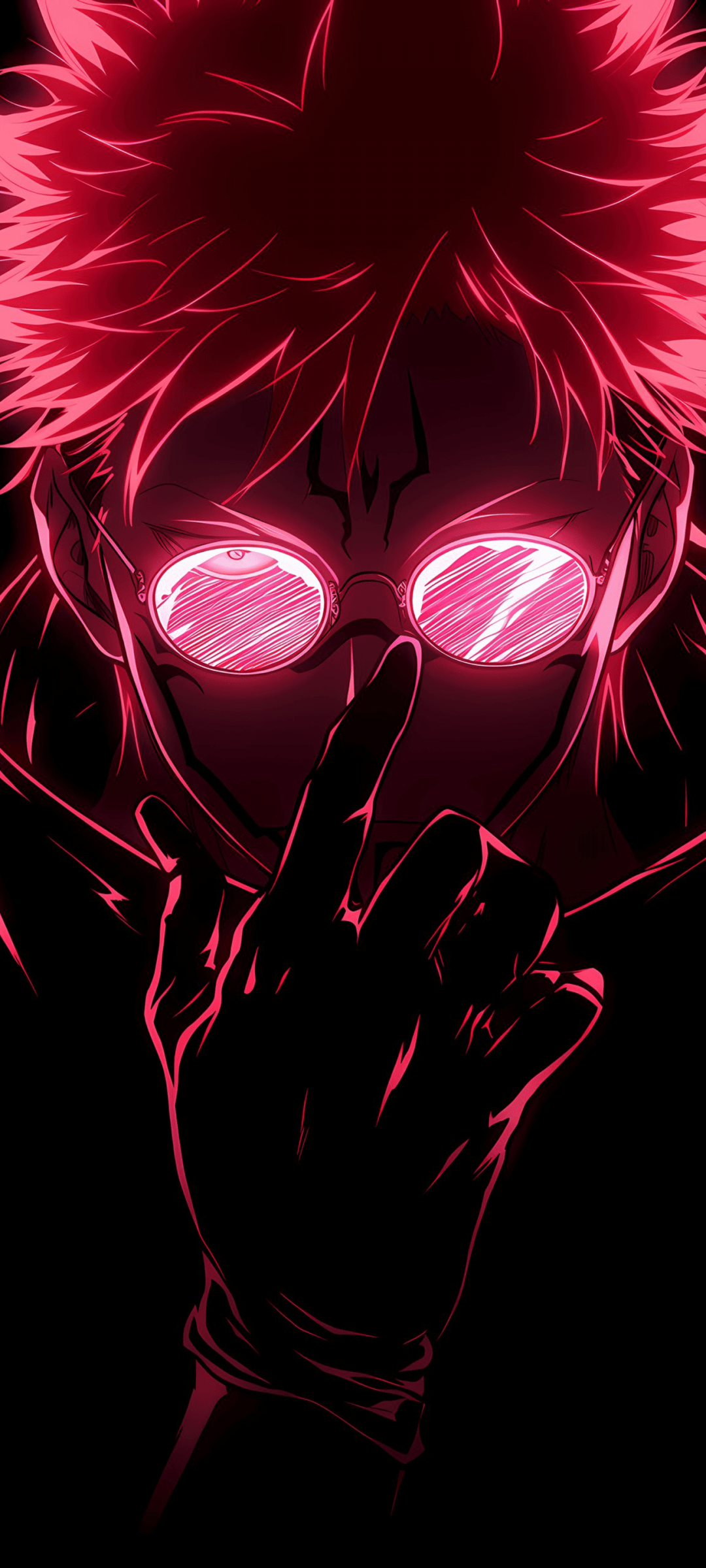 1080x2400 Dope Wallpaper 4K, Sukuna, Pink aesthetic, Glowing
