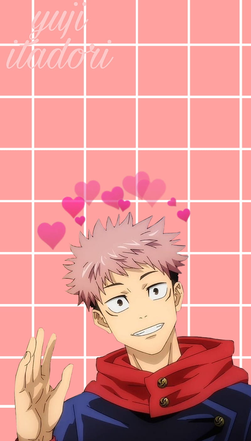 800x1402 Yuji itadori, anime, boy, cute, girl, luck, pink, pulp, HD phone wallpaper