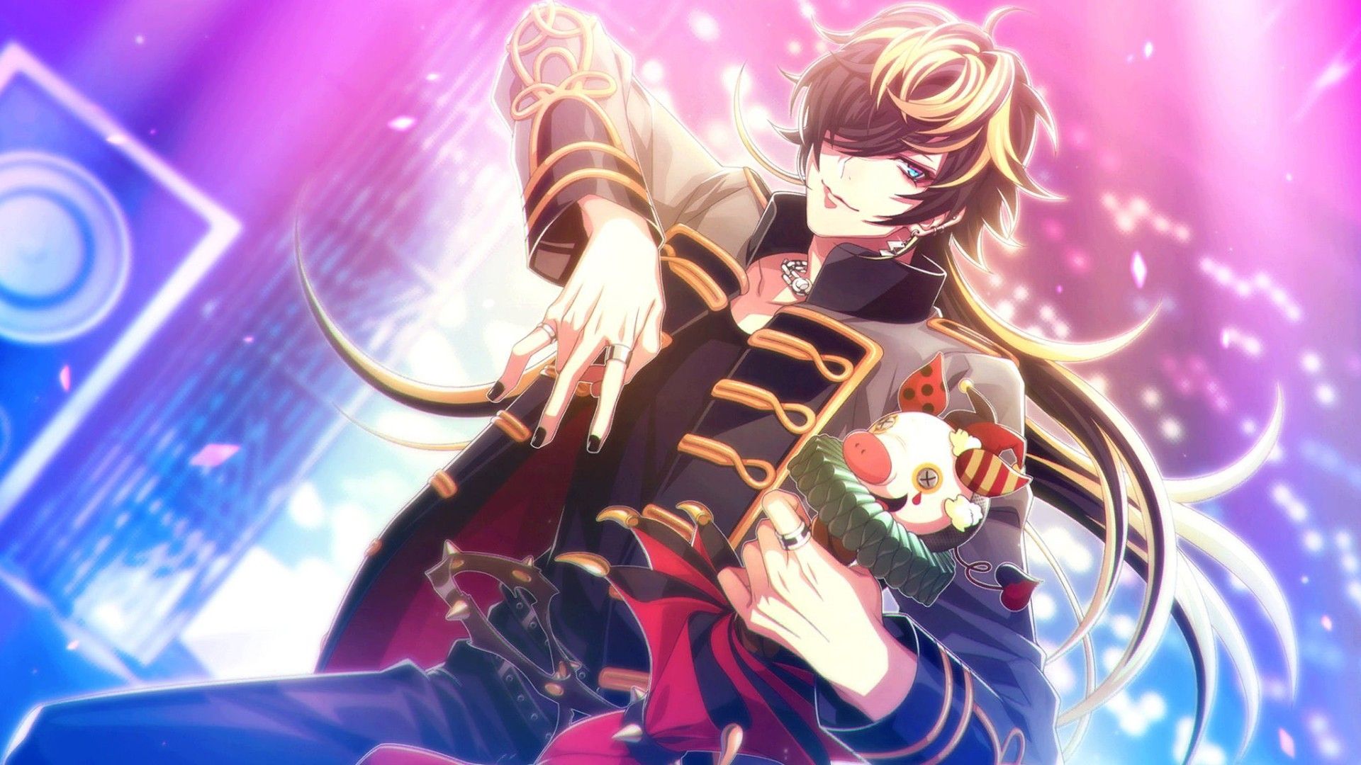 1920x1080 Pink Background Hypnosis Mic Jyushi Aimono HD Anime Boy Wallpaper