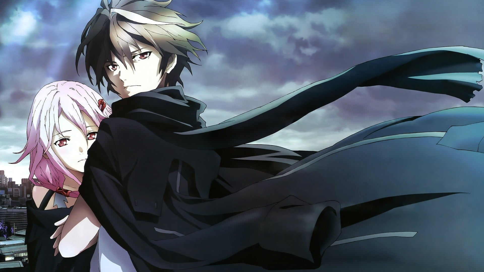 1920x1080 Black and pink haired anime character HD wallpaper