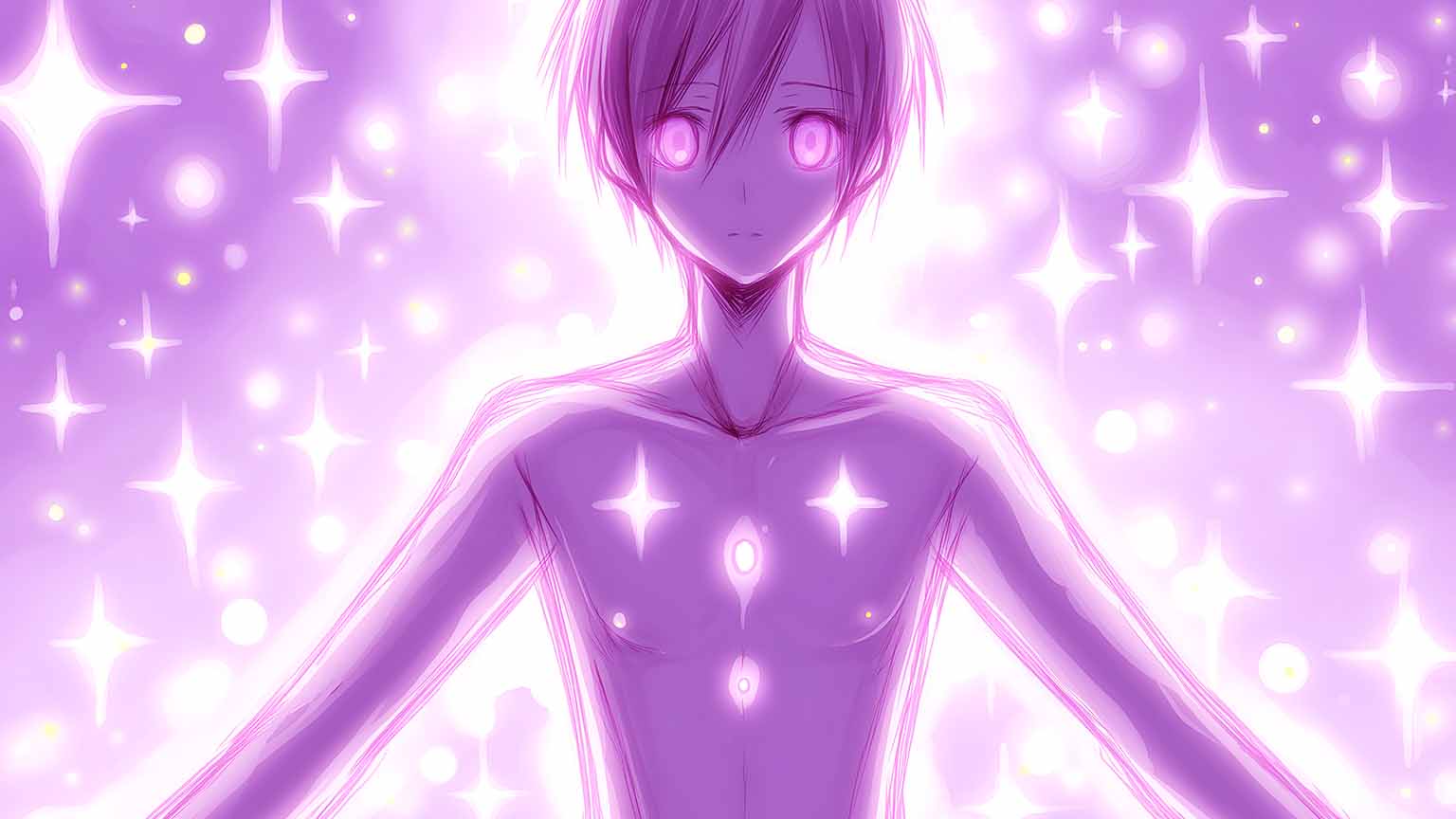 1536x864 Free Mysterious Glowing Anime Boy Desktop Wallpaper 4K