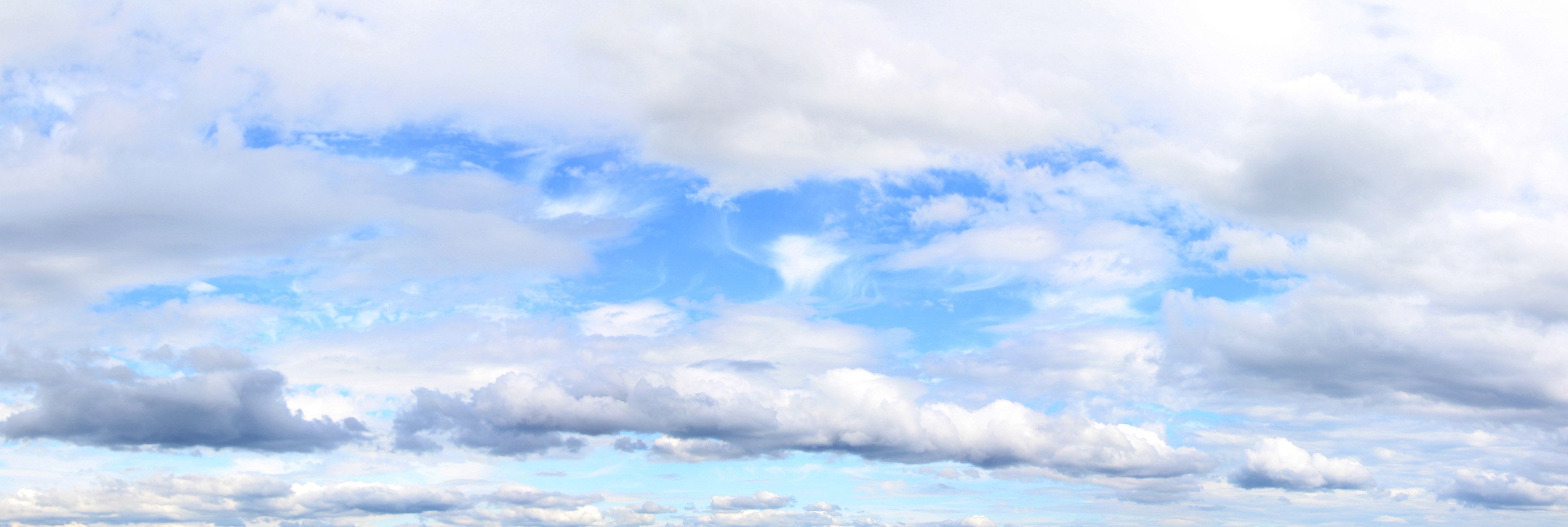3500x1177 Huge Sky Texture Cloud Sun Blue Day Beautiful Blue Cloudscape Nature Weather Wallpaper Background Download