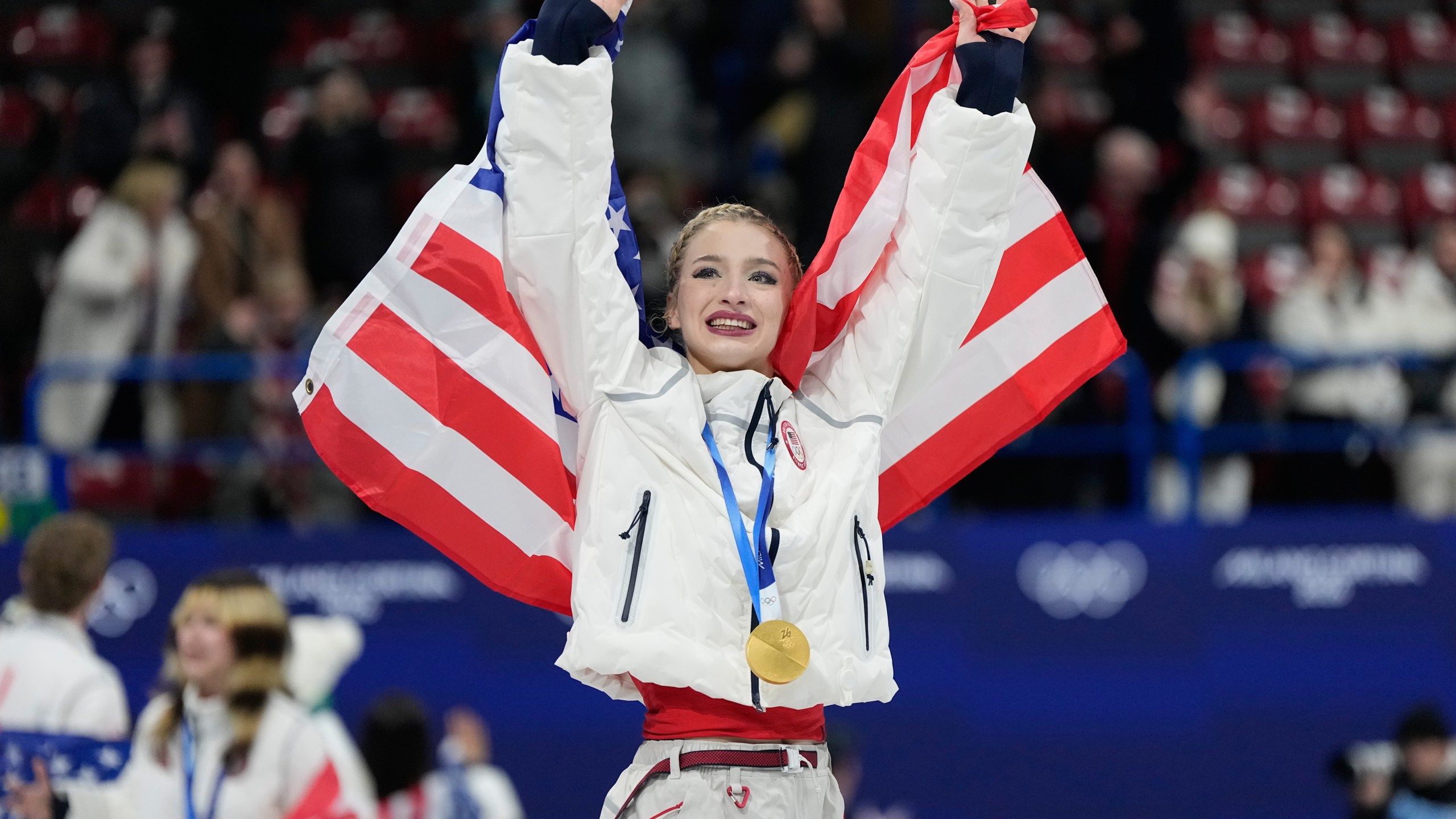 2560x1440 US skater Amber Glenn faces fallout over politics and issues with music copyright after Olympic gold