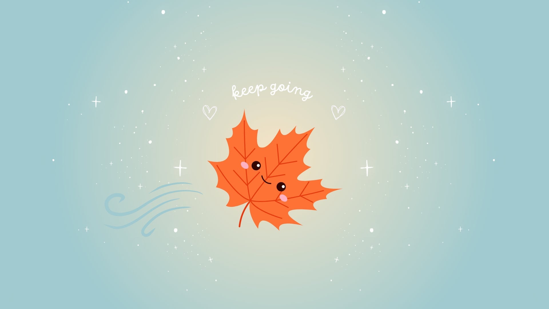 1920x1080 Cute Fall Motivational Computer Background Leaf Autumn Desktop Wallpaper Girlie Blue Aesthetic Computer Screensaver
