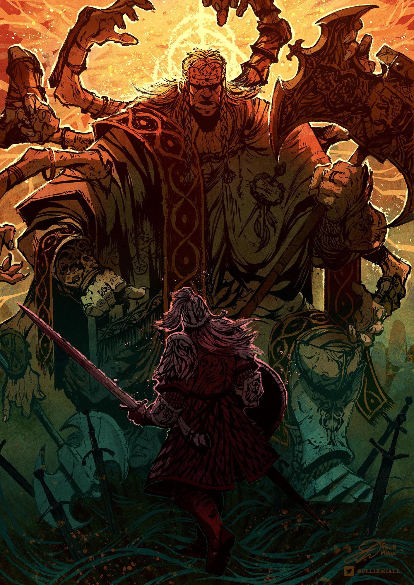 1414x2000 Godrick the Grafted fanart by me (sharing this again for the 800k new tarnished who've joined since!)