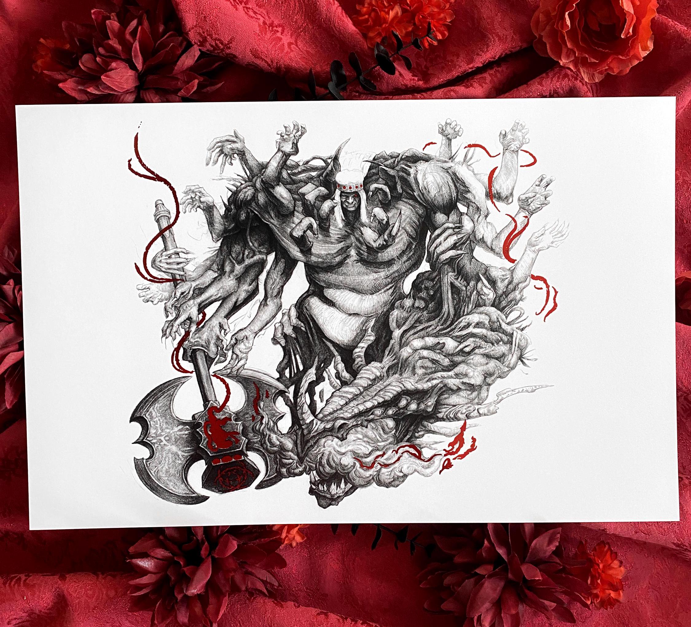 2250x2040 Godrick the Grafted RING X 11 Red Foil Print