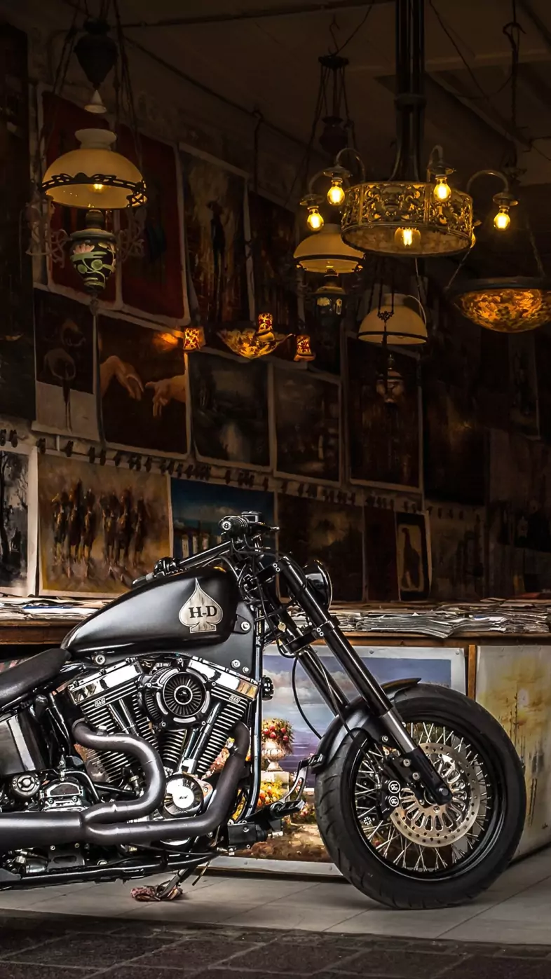 786x1397 Black Cruiser Motorcycle Mobile Wallpaper HD 4K