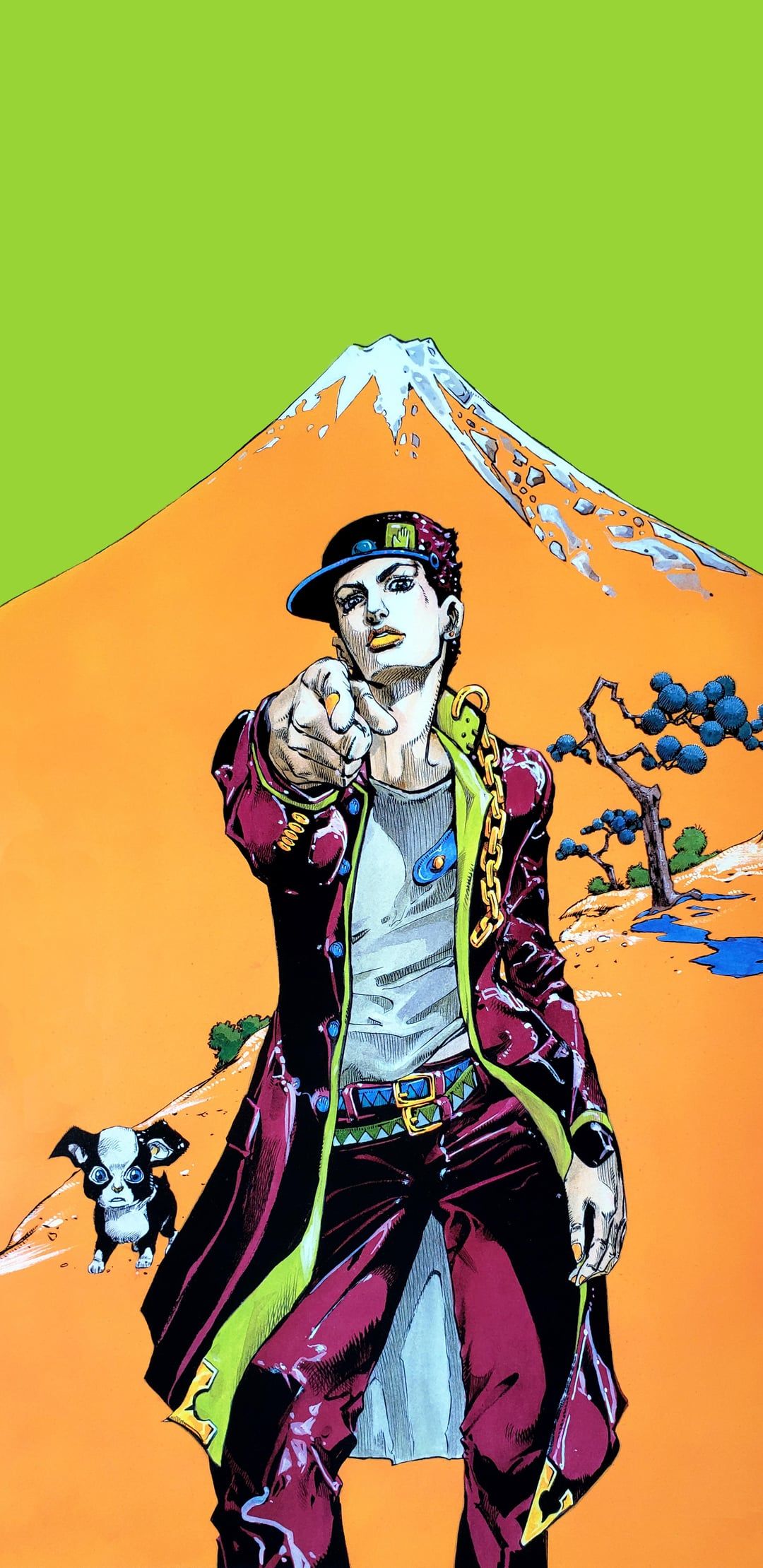 1080x2219 Posting a wallpaper a day until stone ocean is animated day 249: Jotaro and Iggy