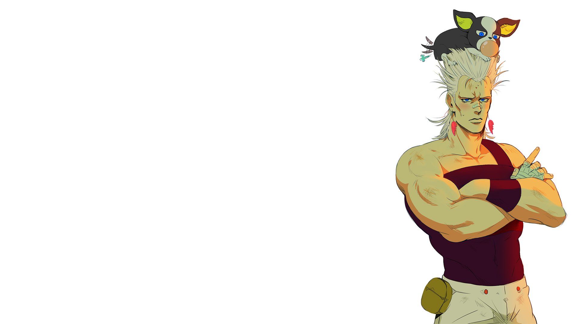 1920x1080 JoJo's Bizarre Adventure HD: Jean Pierre Polnareff & Iggy Wallpaperx1080