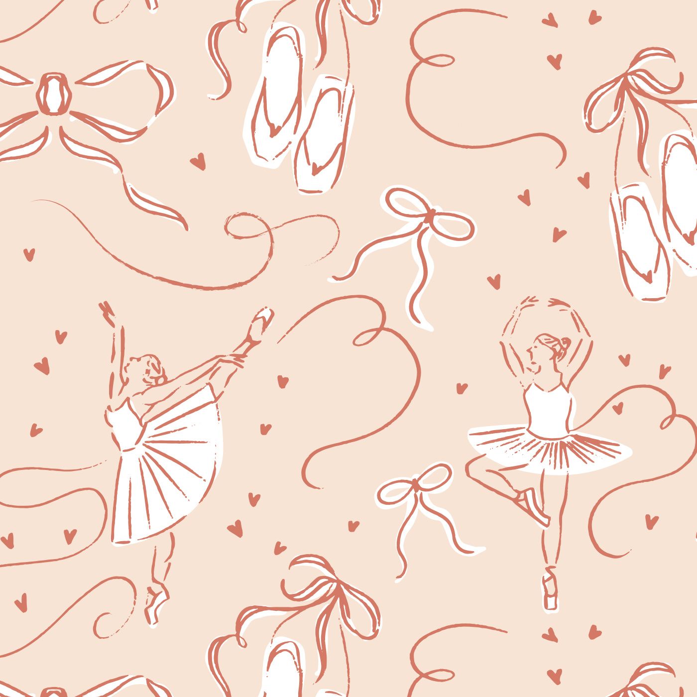 1400x1400 Twirling Ballerinas Peel And Stick Removable Wallpaper. Love vs. Design