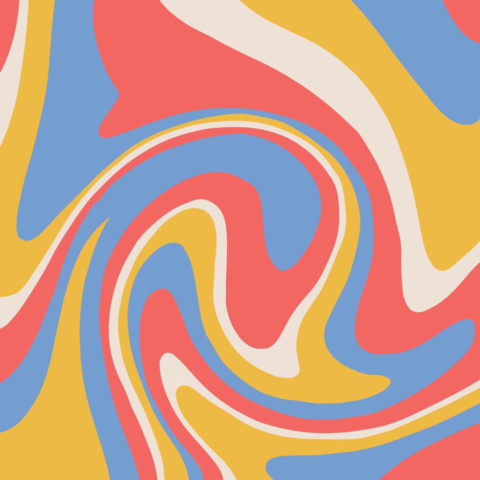 980x980 Twirl Twist paint rainbow colors abstract fluid background for 60s and 70s design. Psychedelic hippie backdrop. Colorful Swirl vortex vector background