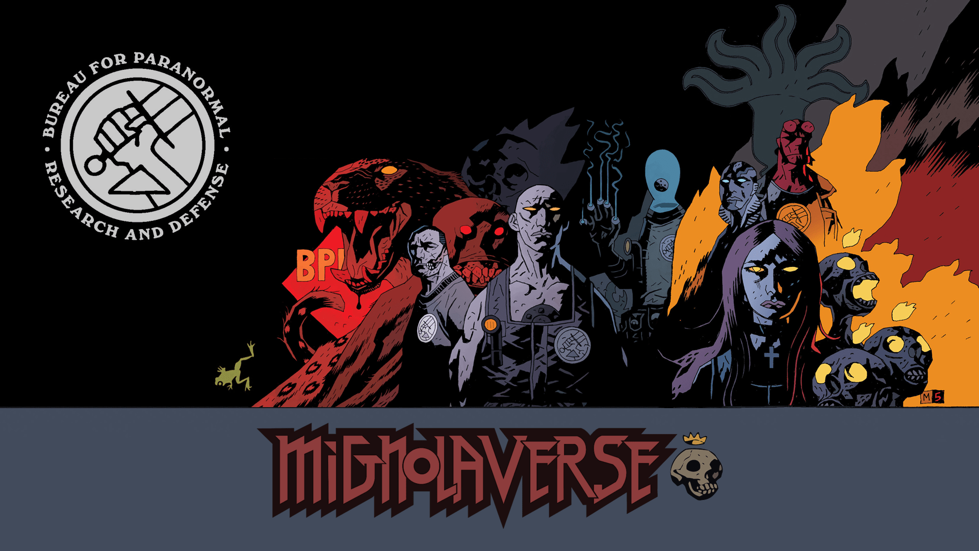 1920x1080 Mignolaverse wallpaper. I couldn't find a wallpaper like this, with proper resolution, so i decided to make my own from cover arts. Hope you like it. [1920x1080]